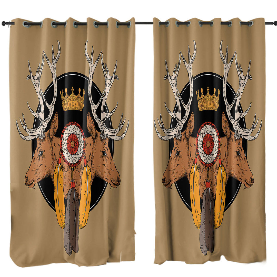 Dream Catcher and Deer Drapes and Curtains