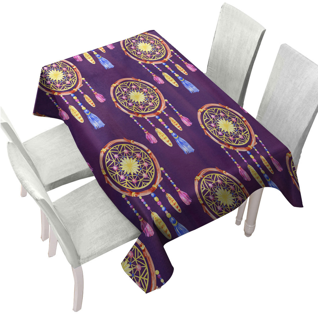 Dream Catchers over Purple Custom table Covers