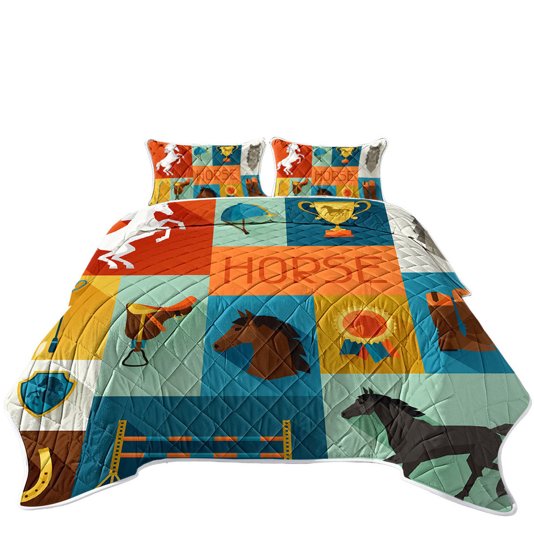 Dressage Horse Riding Mix Coverlet