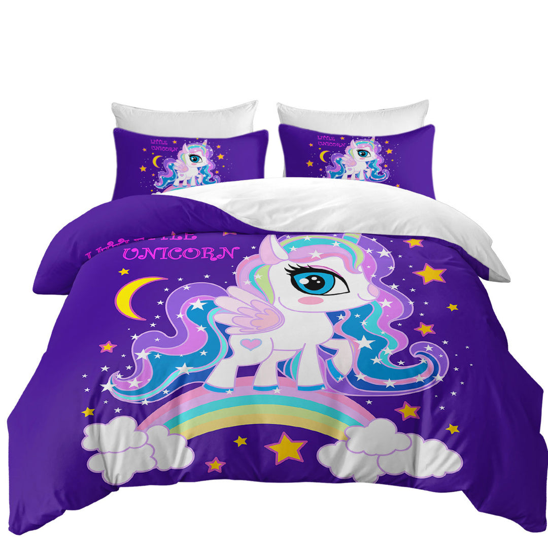 Duvet Cover Queen with Girlish Little Unicorn