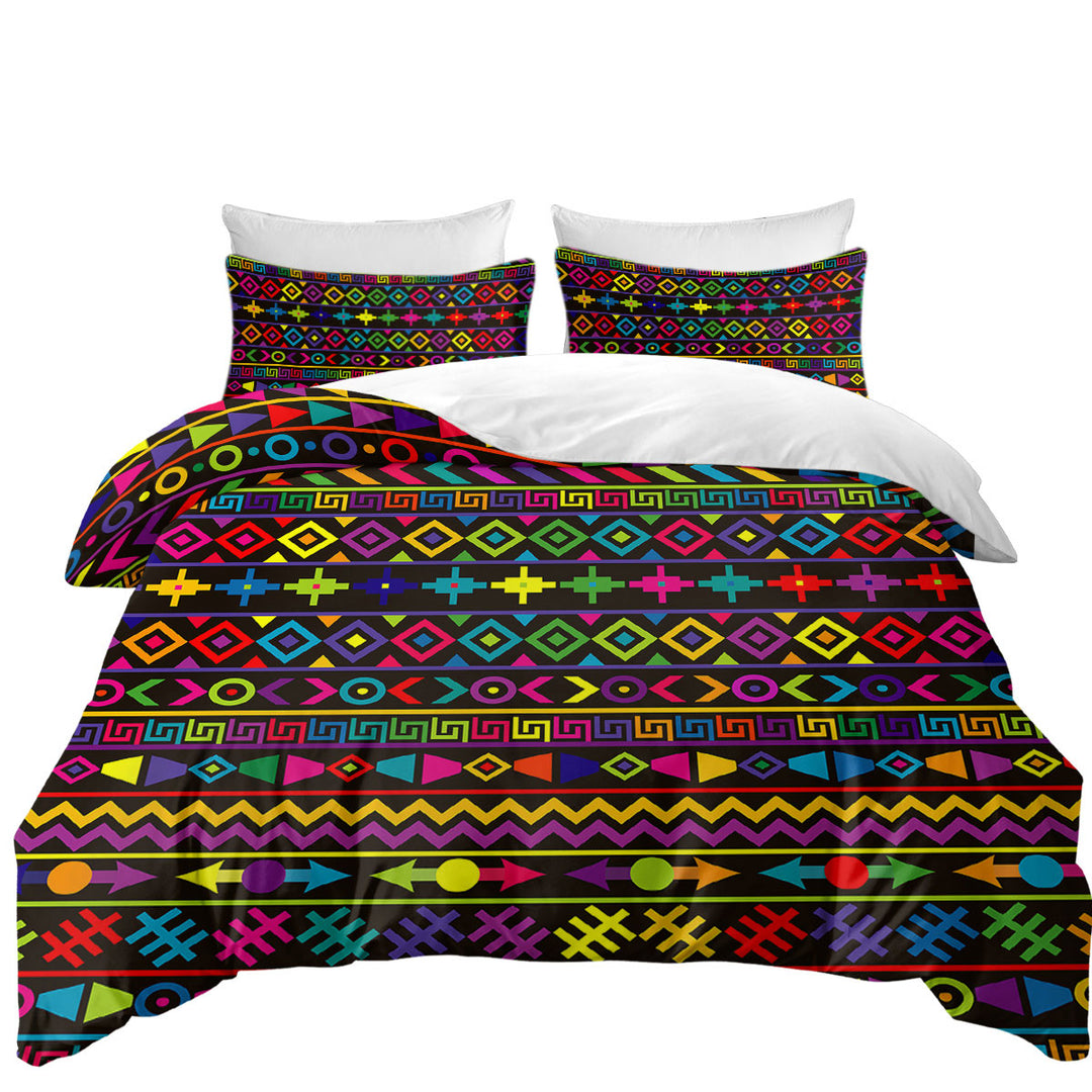 Duvet Cover Queen with Multi Colored Geometric Pattern