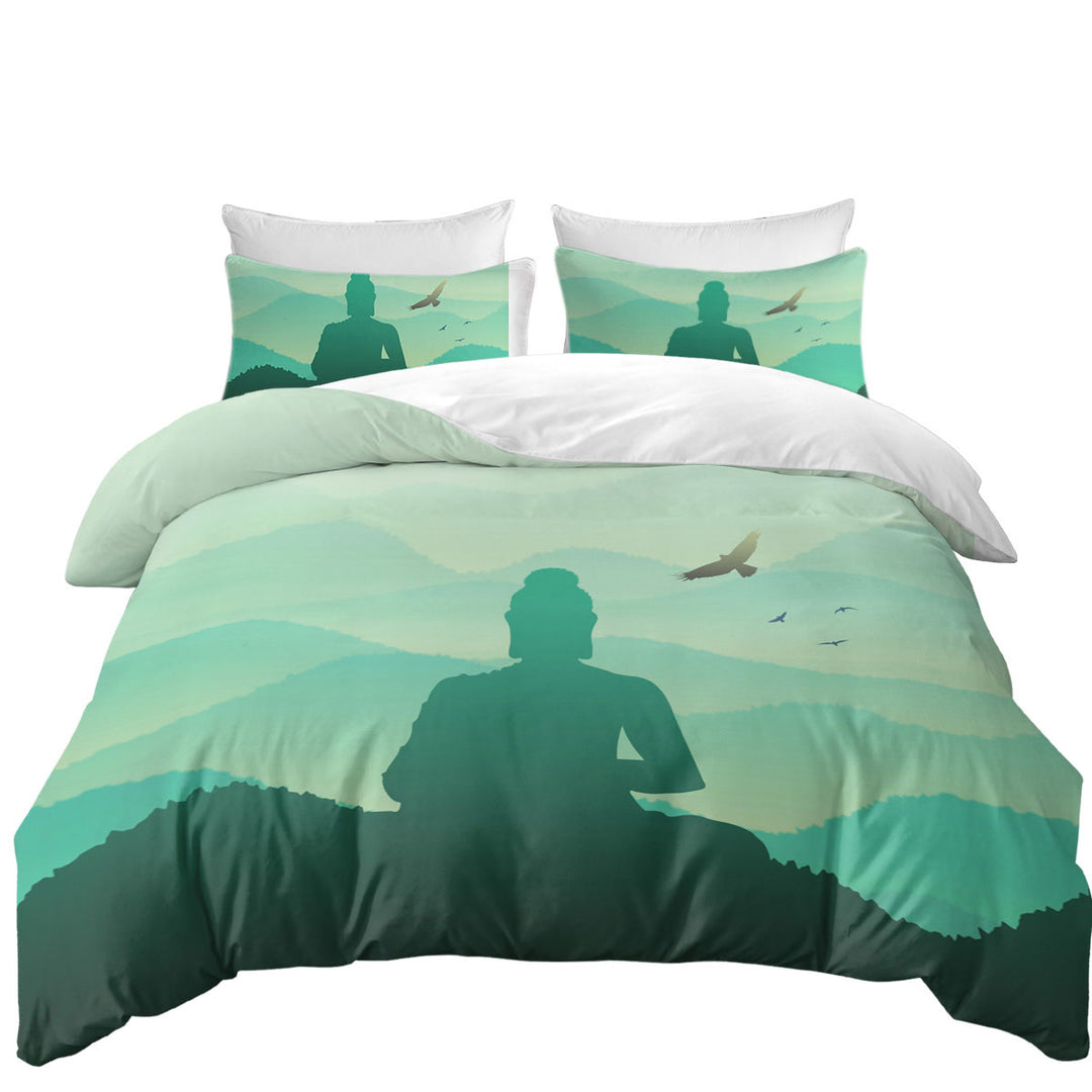 Duvet Cover Queen with Spiritual Buddha Statue