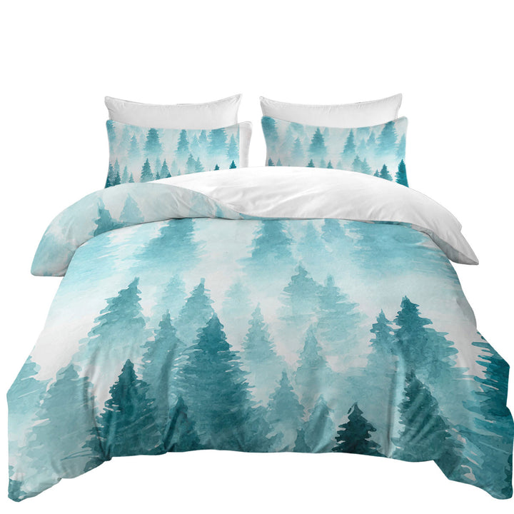 Duvet Cover sale with Art Painting of Pine Forest