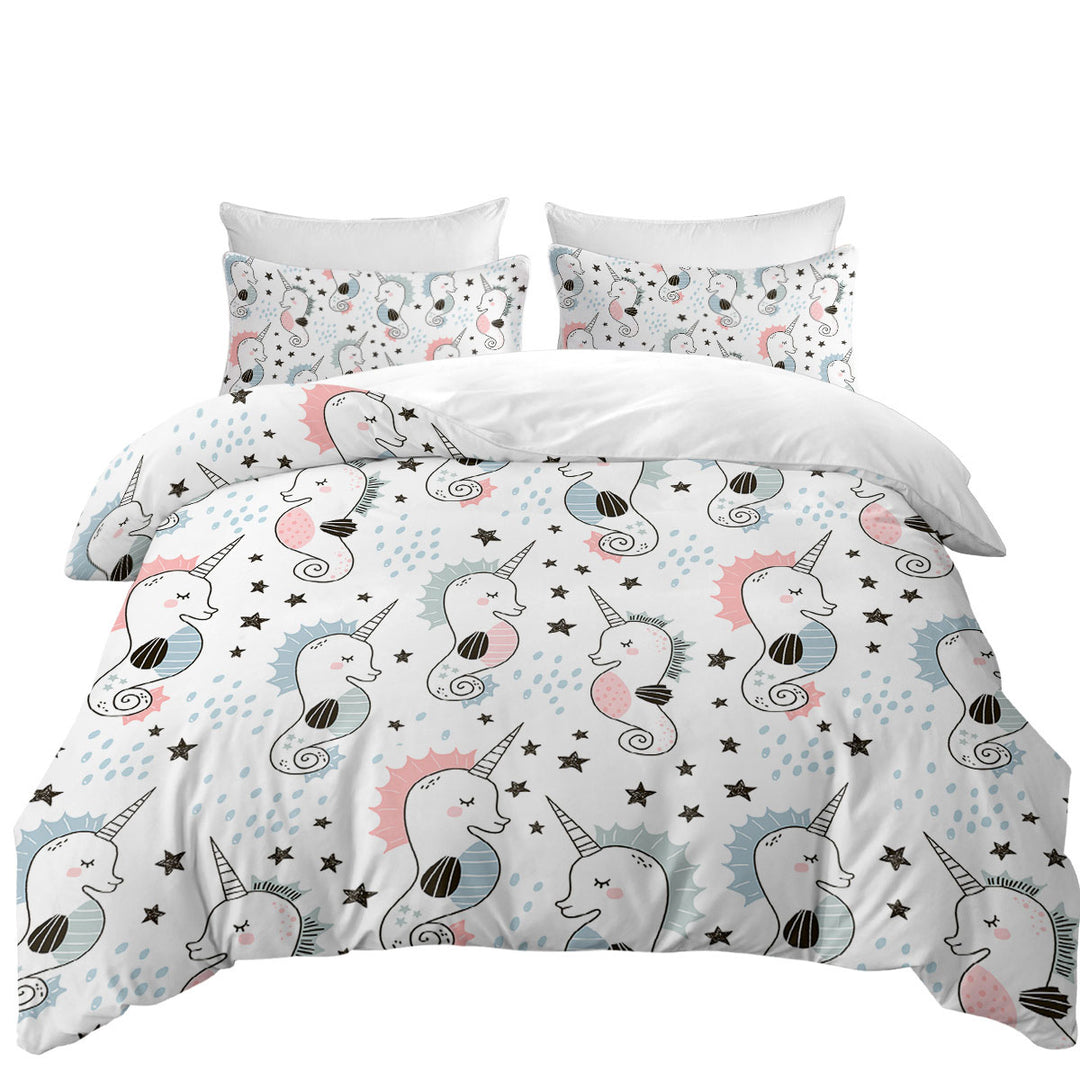 Duvet Cover sale with Cool Seahorse Unicorns