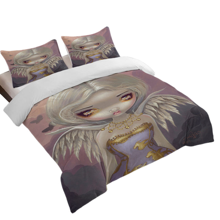 Duvet Cover sale with Fantasy Painting Angel in Lilac