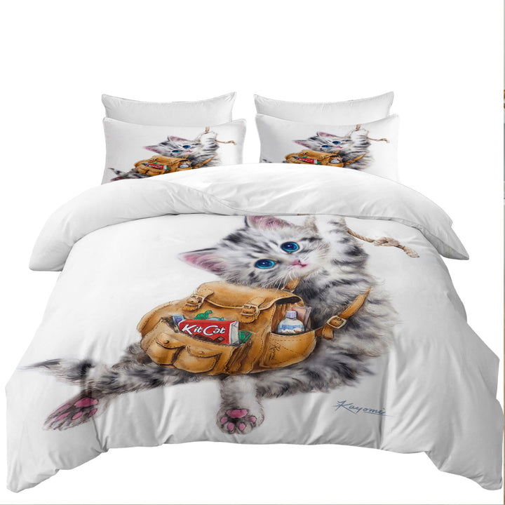 Duvet Cover sale with Funny Cute Cats Designs Hang in There Kitten