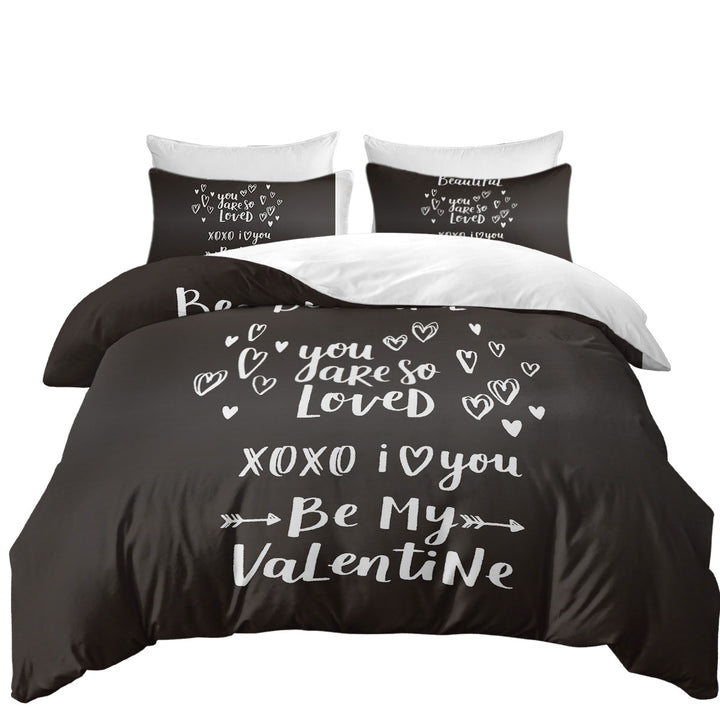 Duvet Cover sale with Romantic Love Quote Be My Valentine