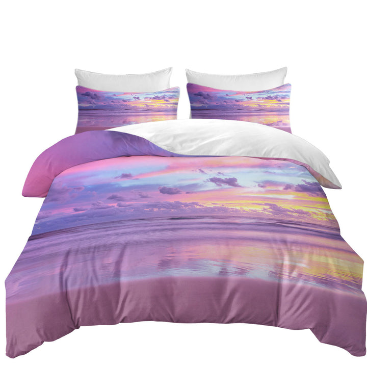 Duvet Cover set with Stunning Ocean During Purplish Sunset
