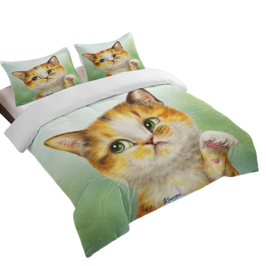 Duvet Cover with Funny Cats Whatever the Unsatisfied Kitten