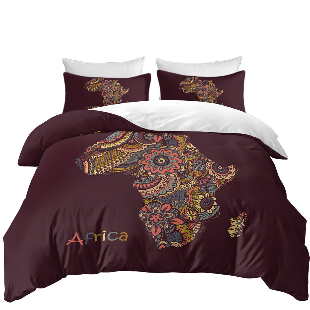 Duvet Cover with Mandala Africa Map