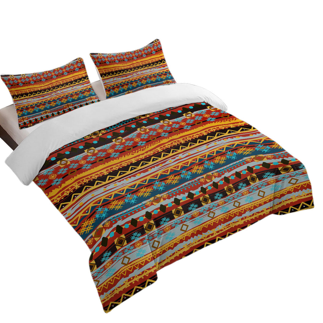 Duvet Cover with Red and Yellow African Design