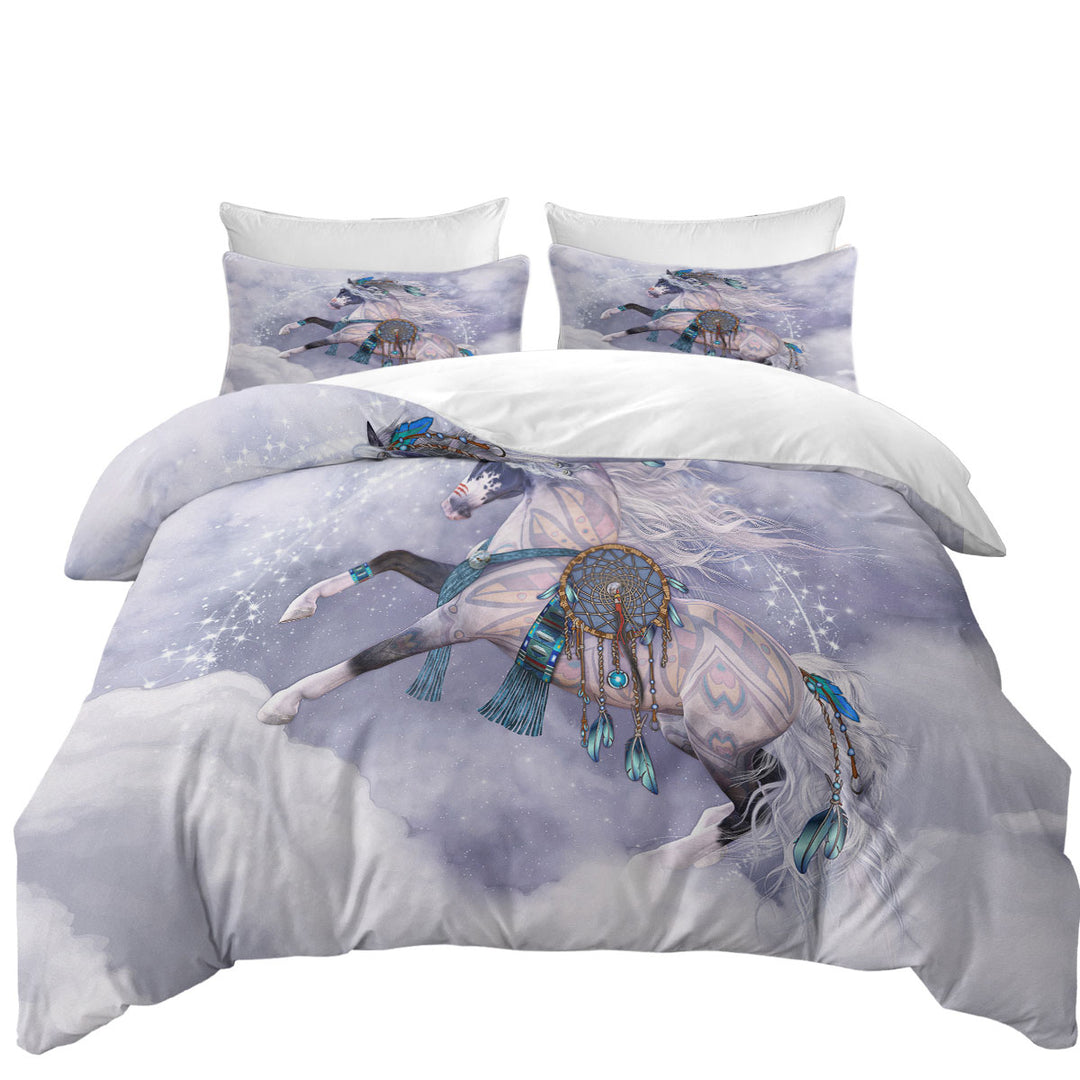 Duvet Cover with The Cloud Dancer Magical Native American Horse