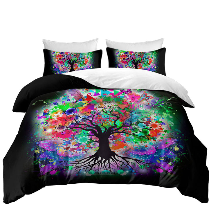 Duvet Covers with Artistic Crazy Colored Tree
