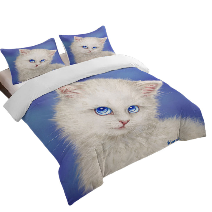 Duvet Covers with Beautiful Blue Sapphire Eyes Kitty Cat