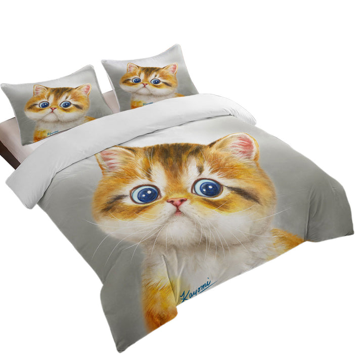 Duvet Covers with Blue Eyes Ginger Kitten Cat