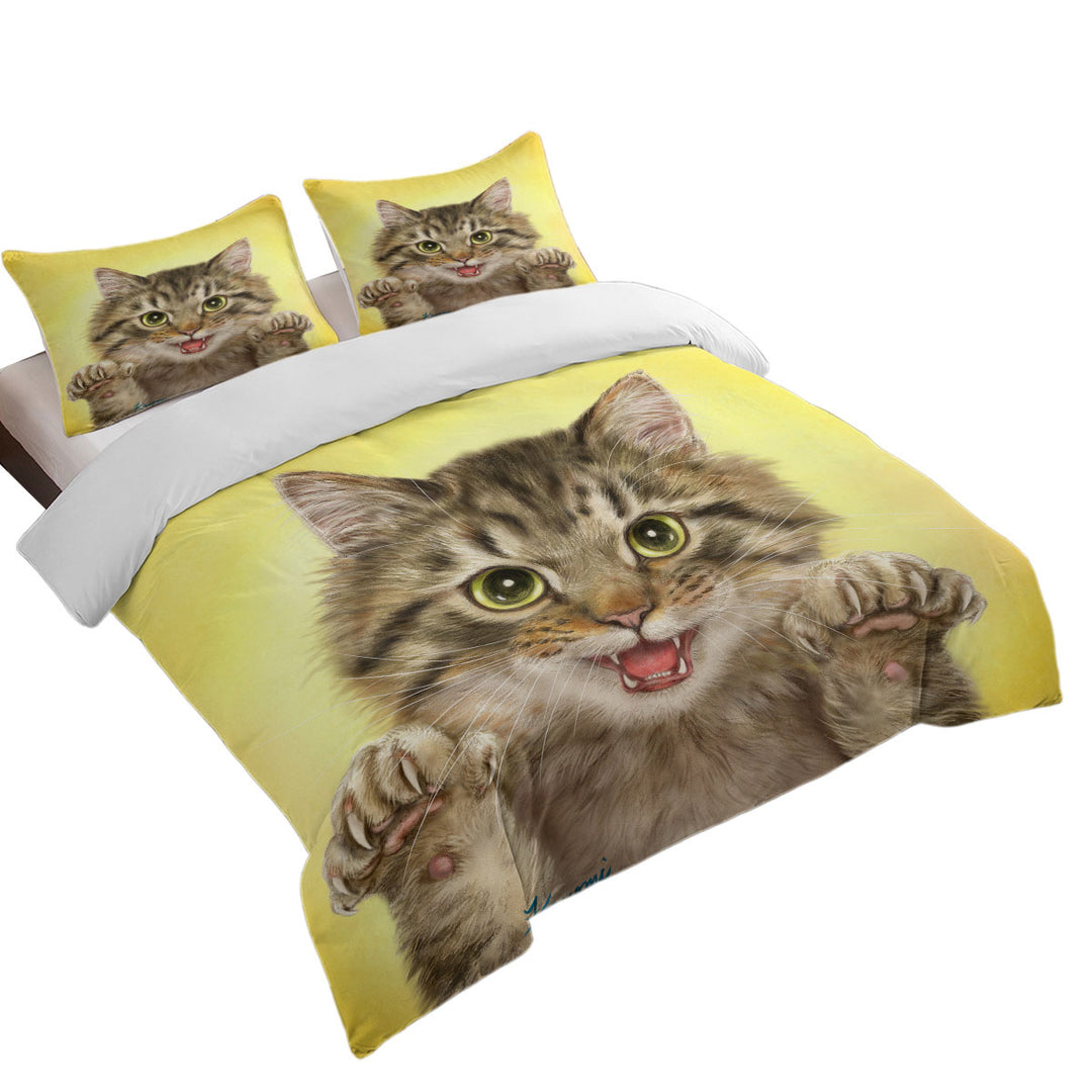 Duvet Covers with Cats Art Designs Claws Out Kitten