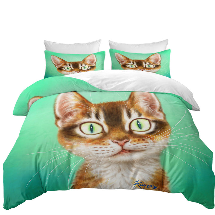 Duvet Covers with Cute Painted Cat Handsome Ginger Kitten