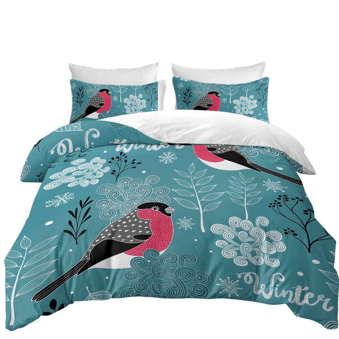 Duvet Covers with Cute Winter Birds