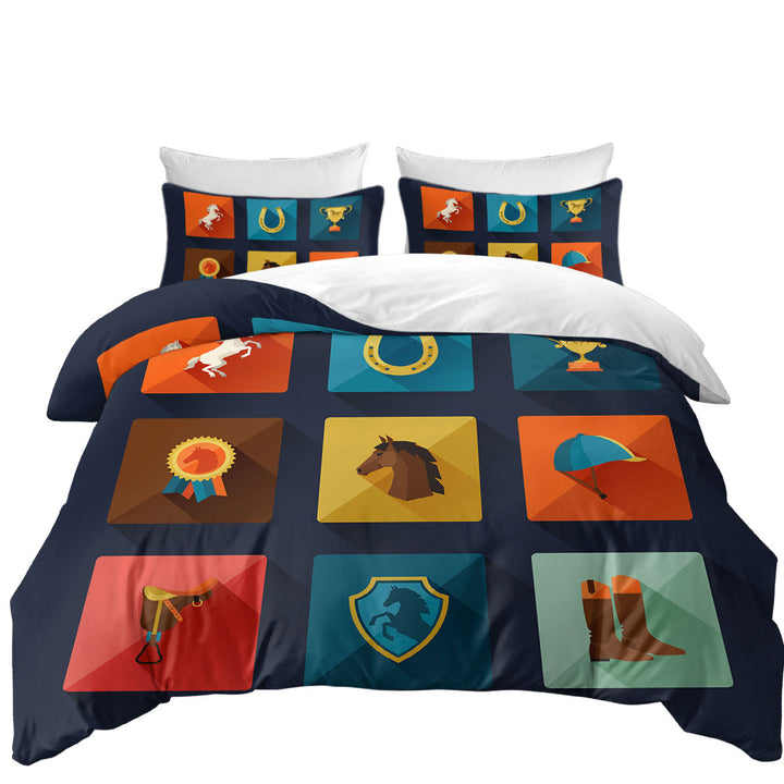 Duvet Covers with Dressage Horse Riding Panel