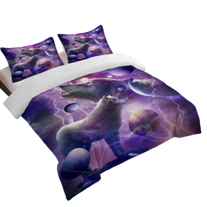 Duvet Covers with Fantasy Cool Space Wolves