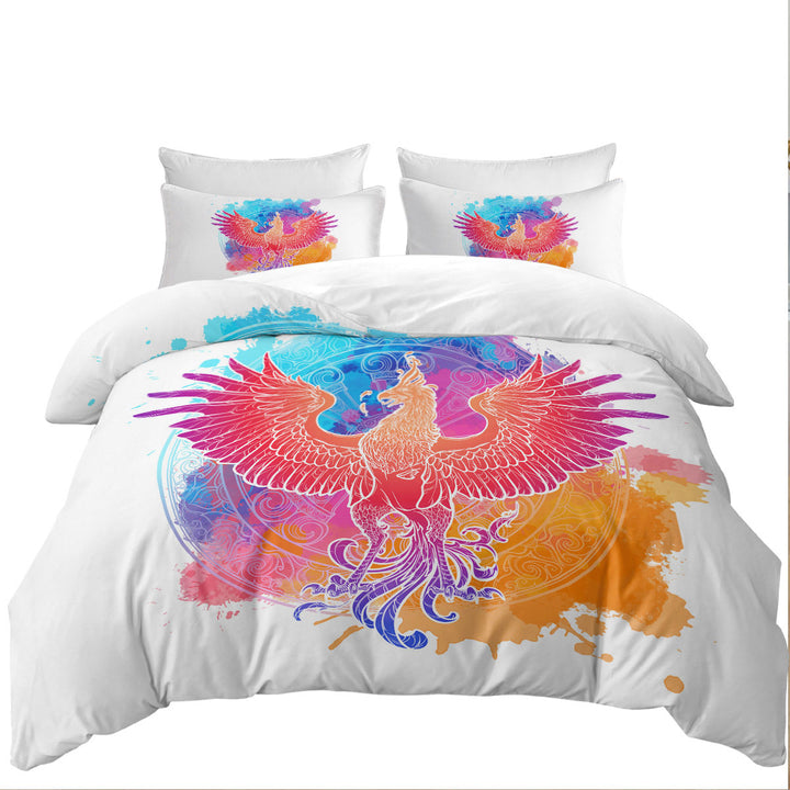 Duvet Covers with Fire Colors Eagle