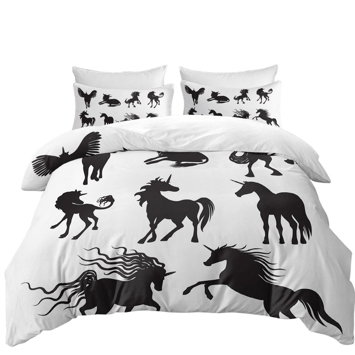 Duvet Covers with Legendary Unicorn Silhouettes