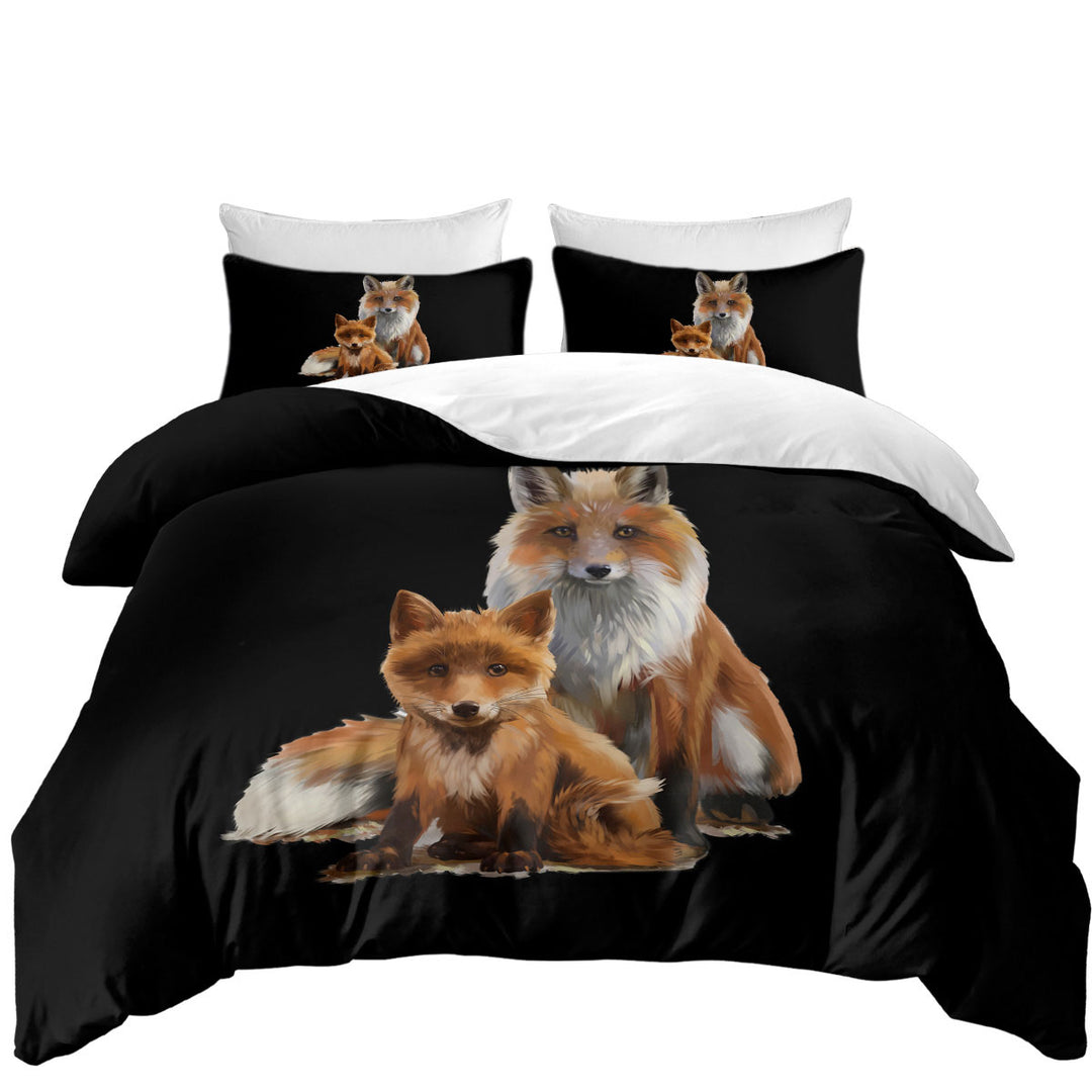 Duvet Covers with Mom and Cub Fox