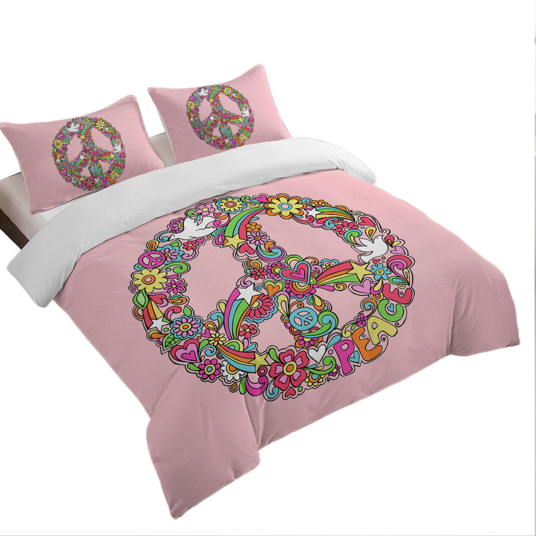 Duvet Covers with Rainbow Colors Peace