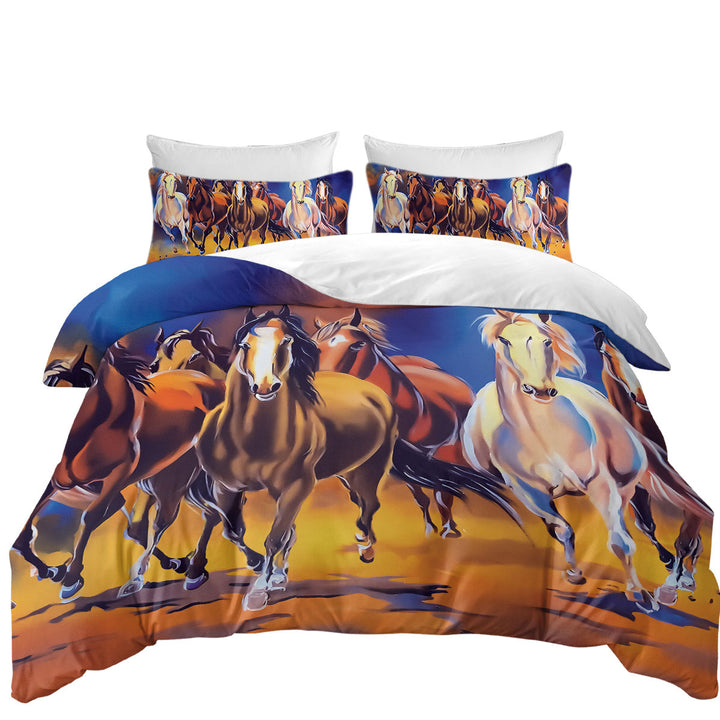 Duvet Covers with Running Horses Art