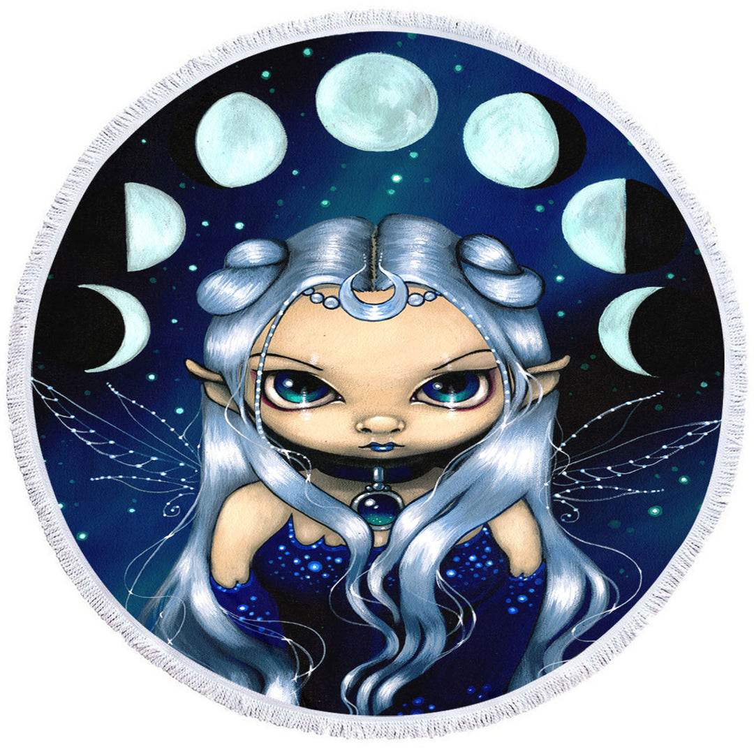 Elf Fairy of the Changing Moons Beach Towels on Sale
