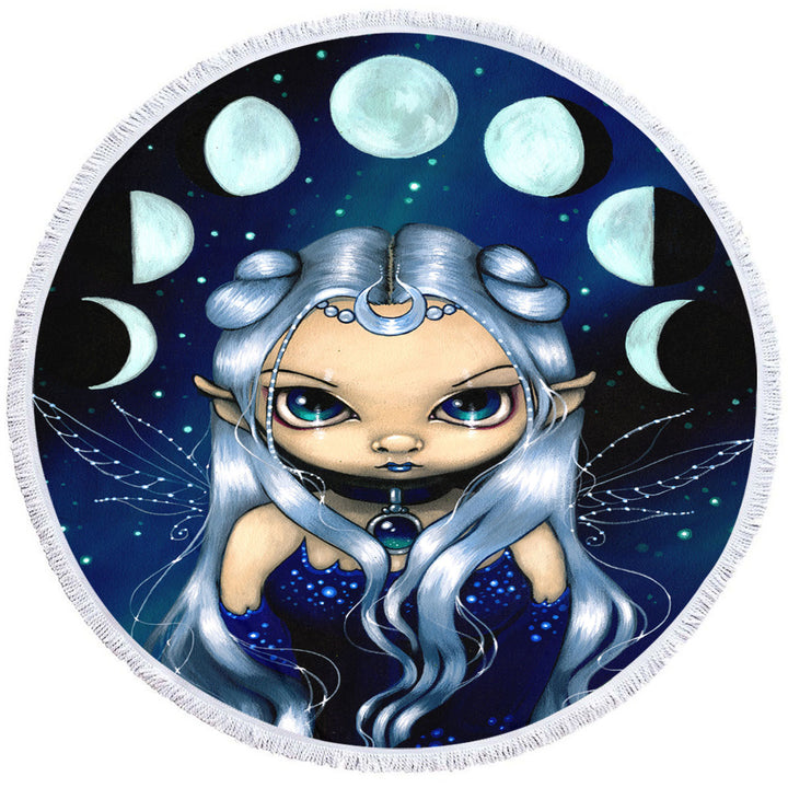 Elf Fairy of the Changing Moons Beach Towels on Sale