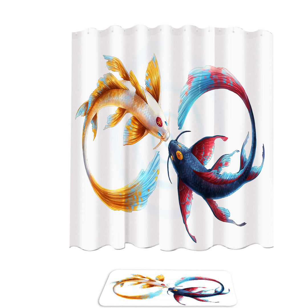 Eternal Bond Yin Yang Koi Fish Shower Curtain