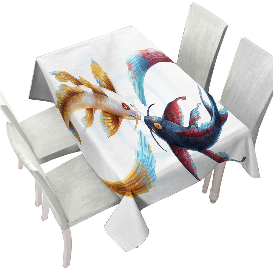 Eternal Bond Yin Yang Koi Fish Tablecloths