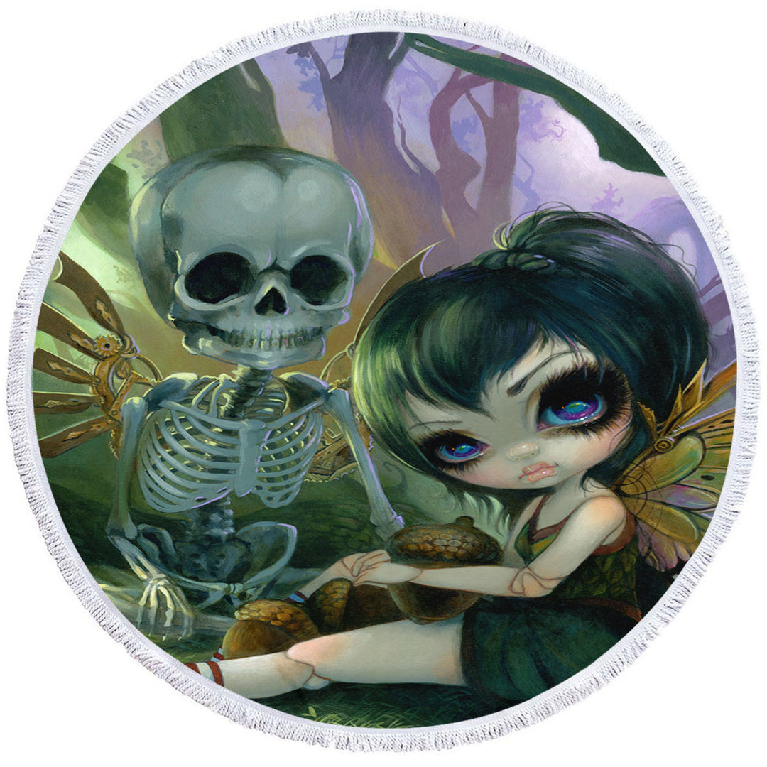 Eve and Rib Clockwork Fairy and Skeleton Beach Towels