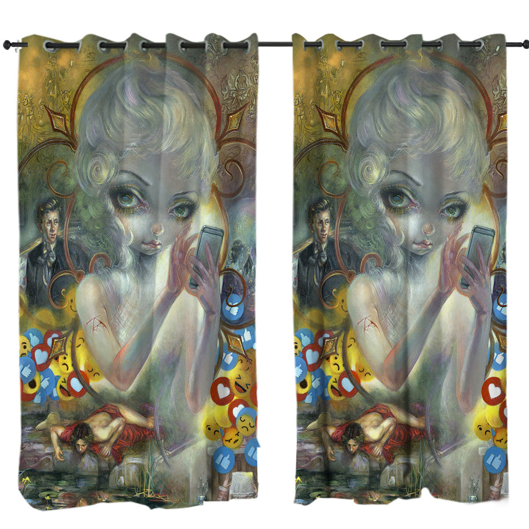 Eyelet Curtains with Fine Art Unseelie Court Vanity Seven Deadly Sins