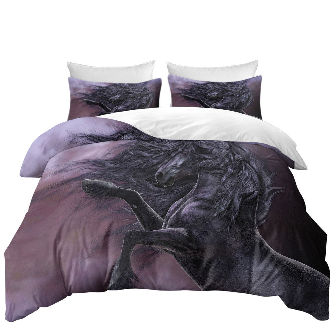 Fabulous Black Horse the Ebony Fire Bed Covers