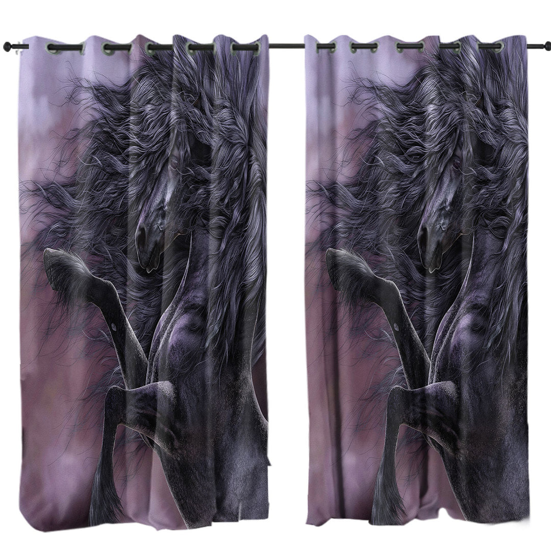 Fabulous Black Horse the Ebony Fire Curtain