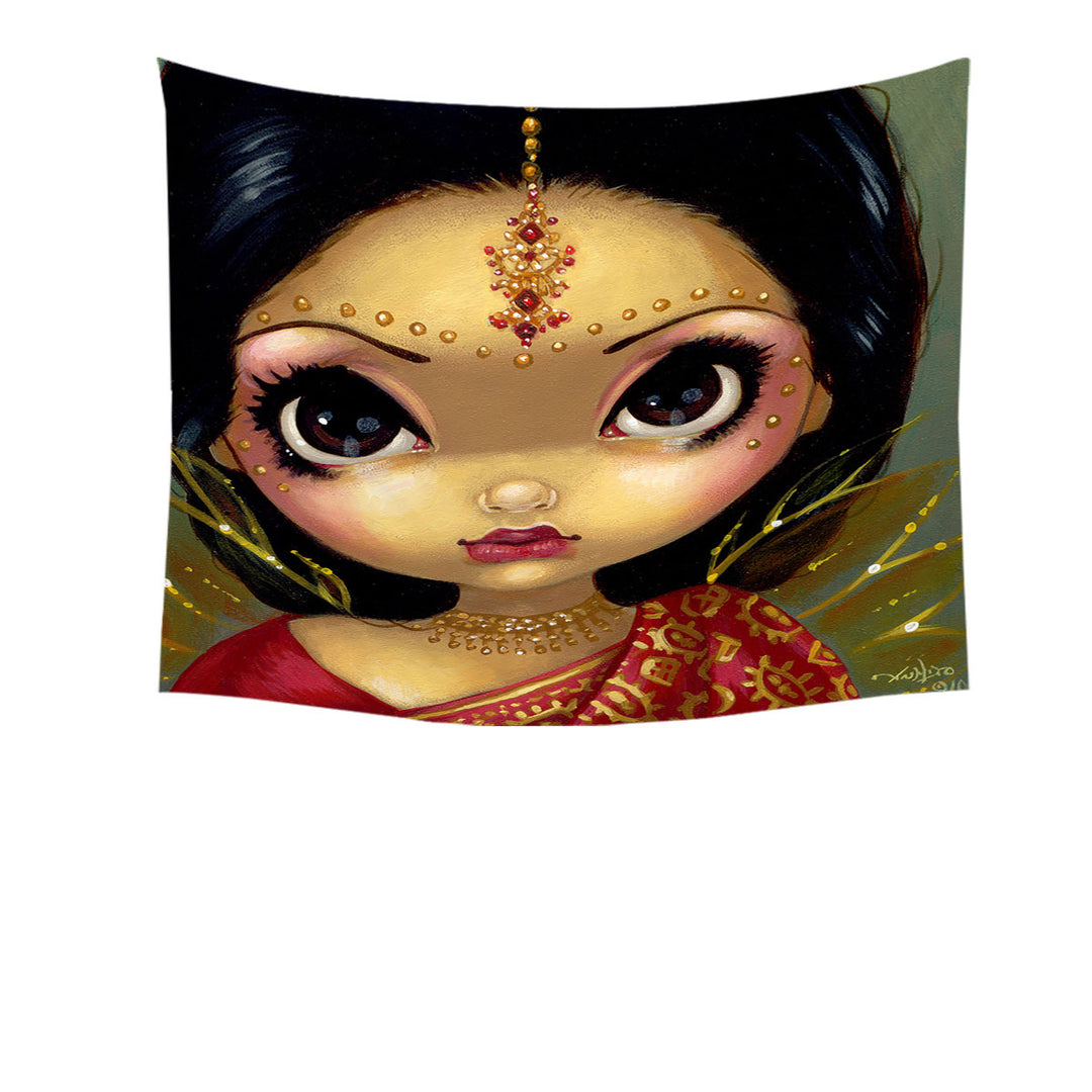 Faces of Faery _108 Beautiful Indian Princess Tapestry