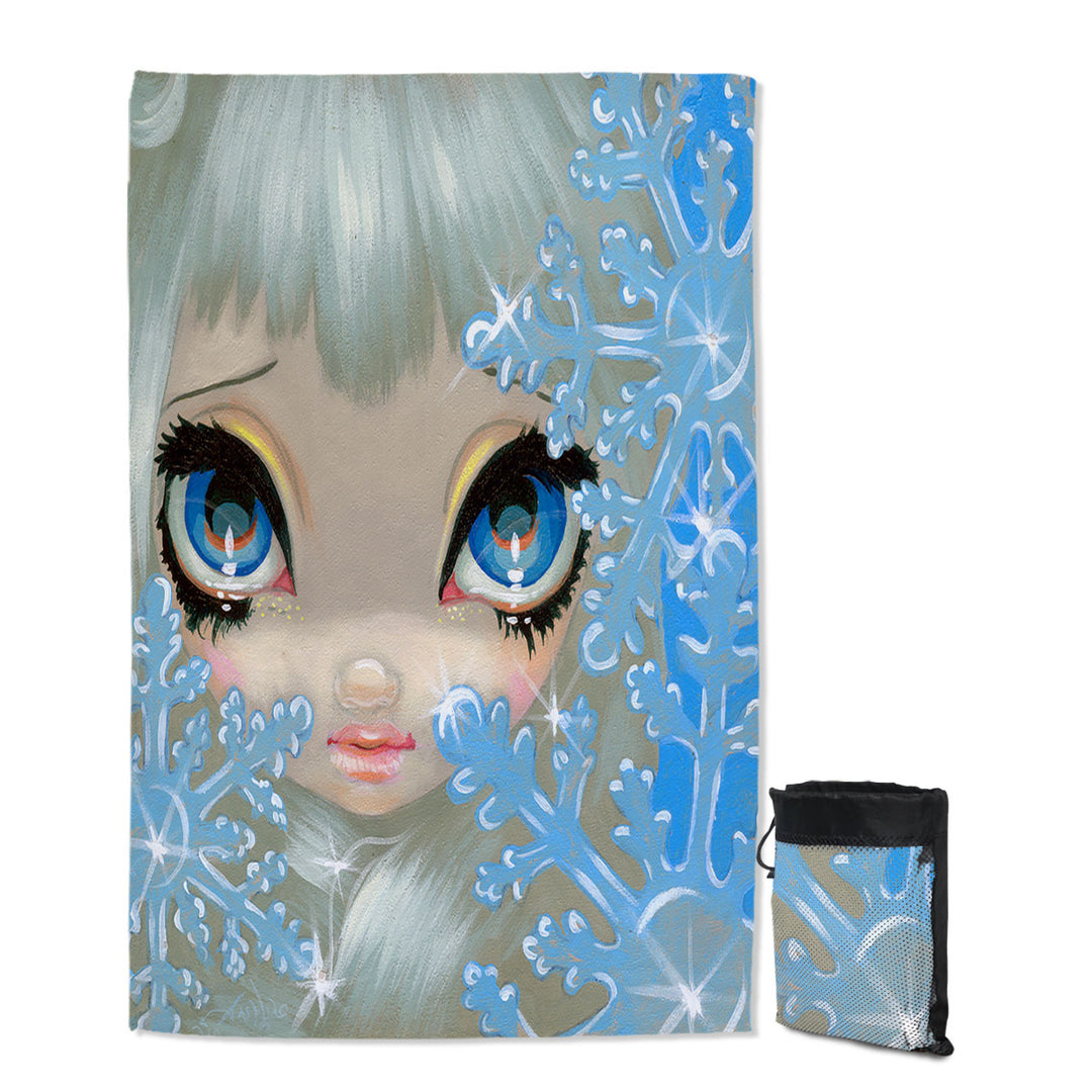 Faces of Faery _135 Beautiful Snowflake Ice Girl Microfiber Towels For Travel