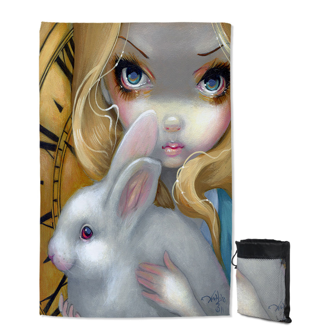Faces of Faery _141 Blond Alice Girl and Bunny Thin Beach Towels