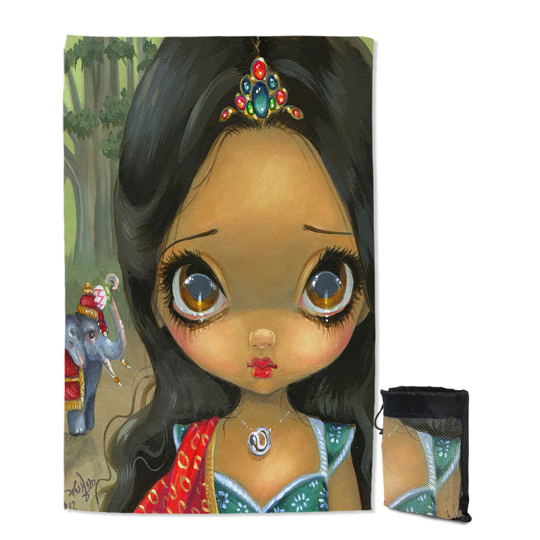 Faces of Faery _192 Indian Princess Quick Dry Beach Towel