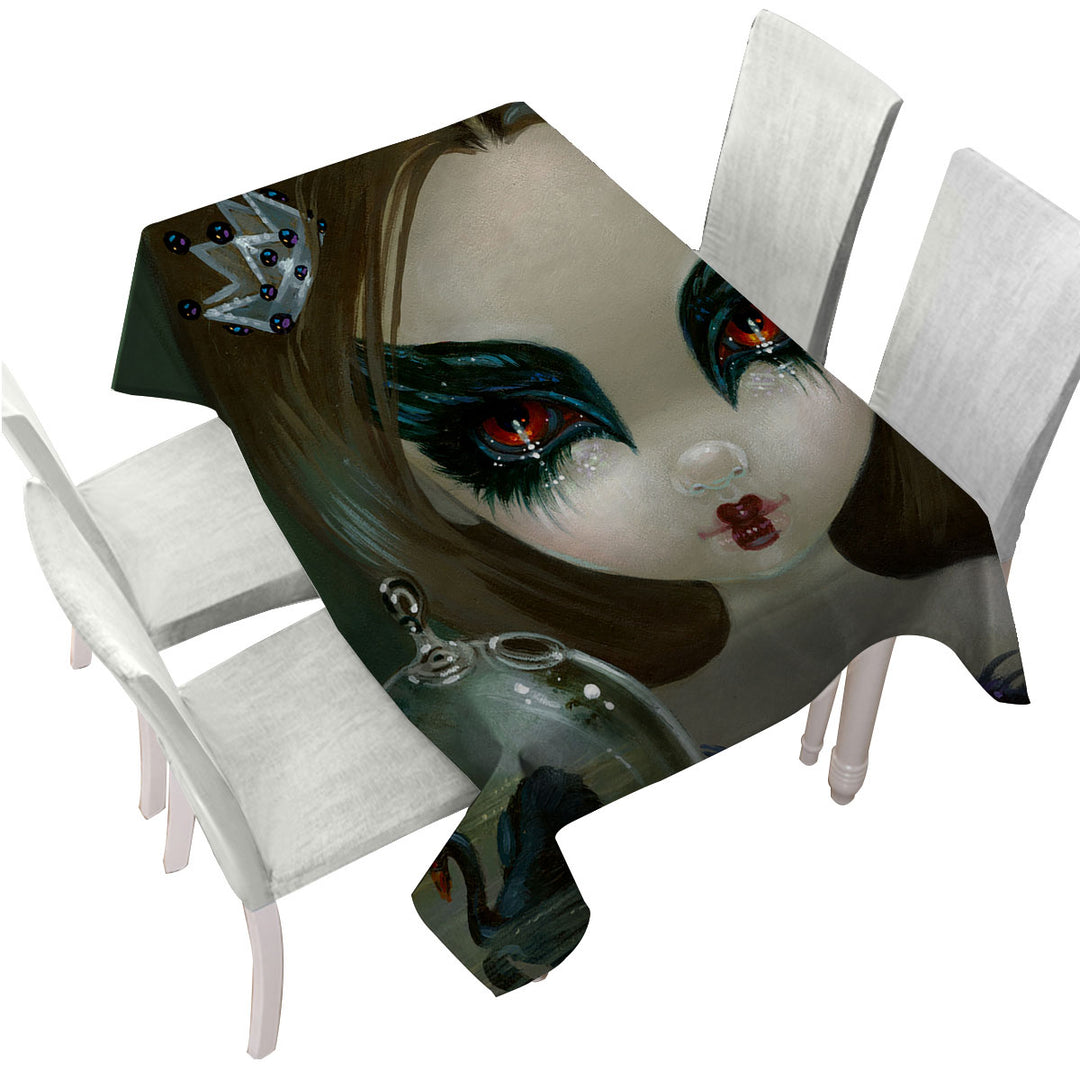 Faces of Faery _201 Black Swan Ballerina Girl Table Cover