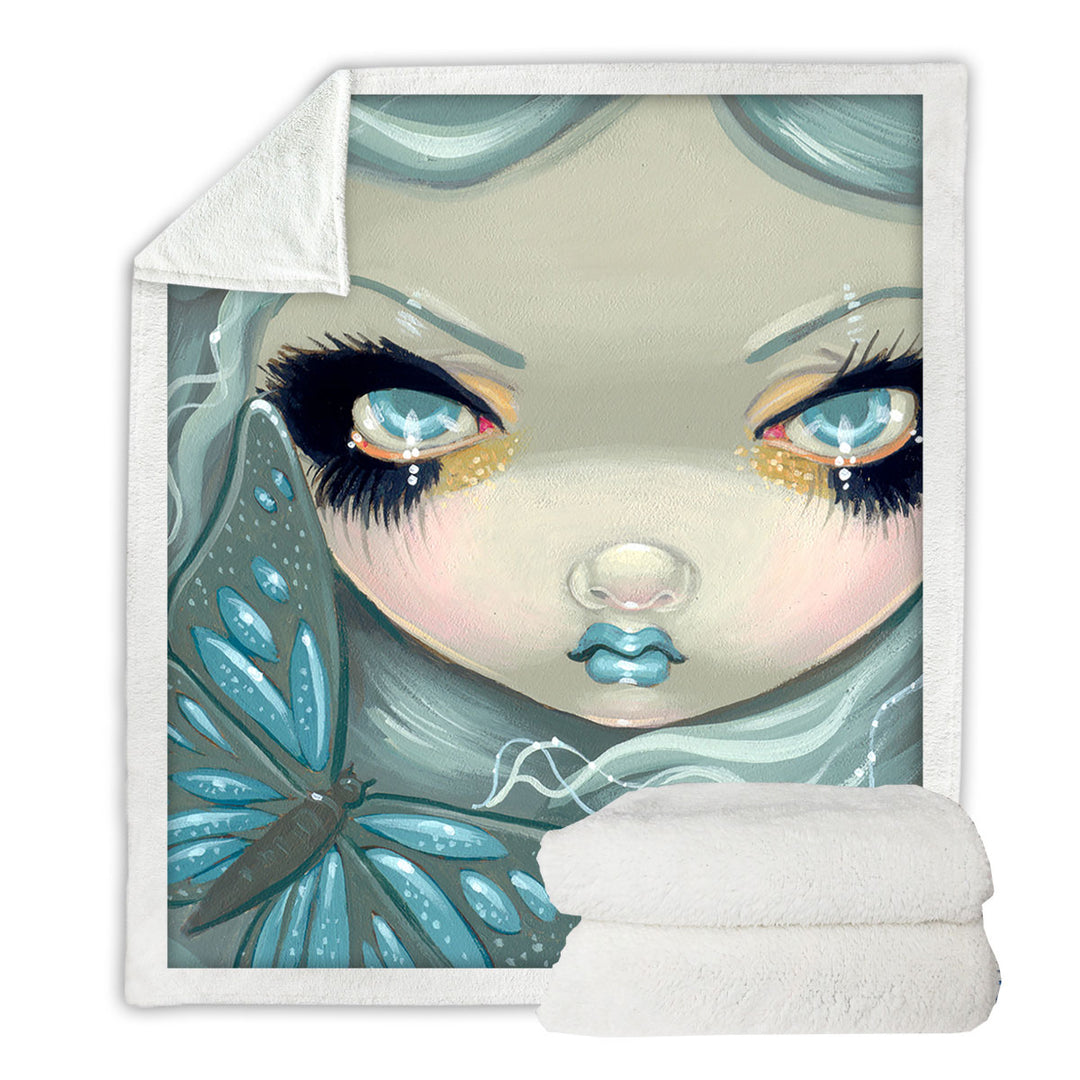 Faces of Faery _26 Ice Girl Throw Blanket