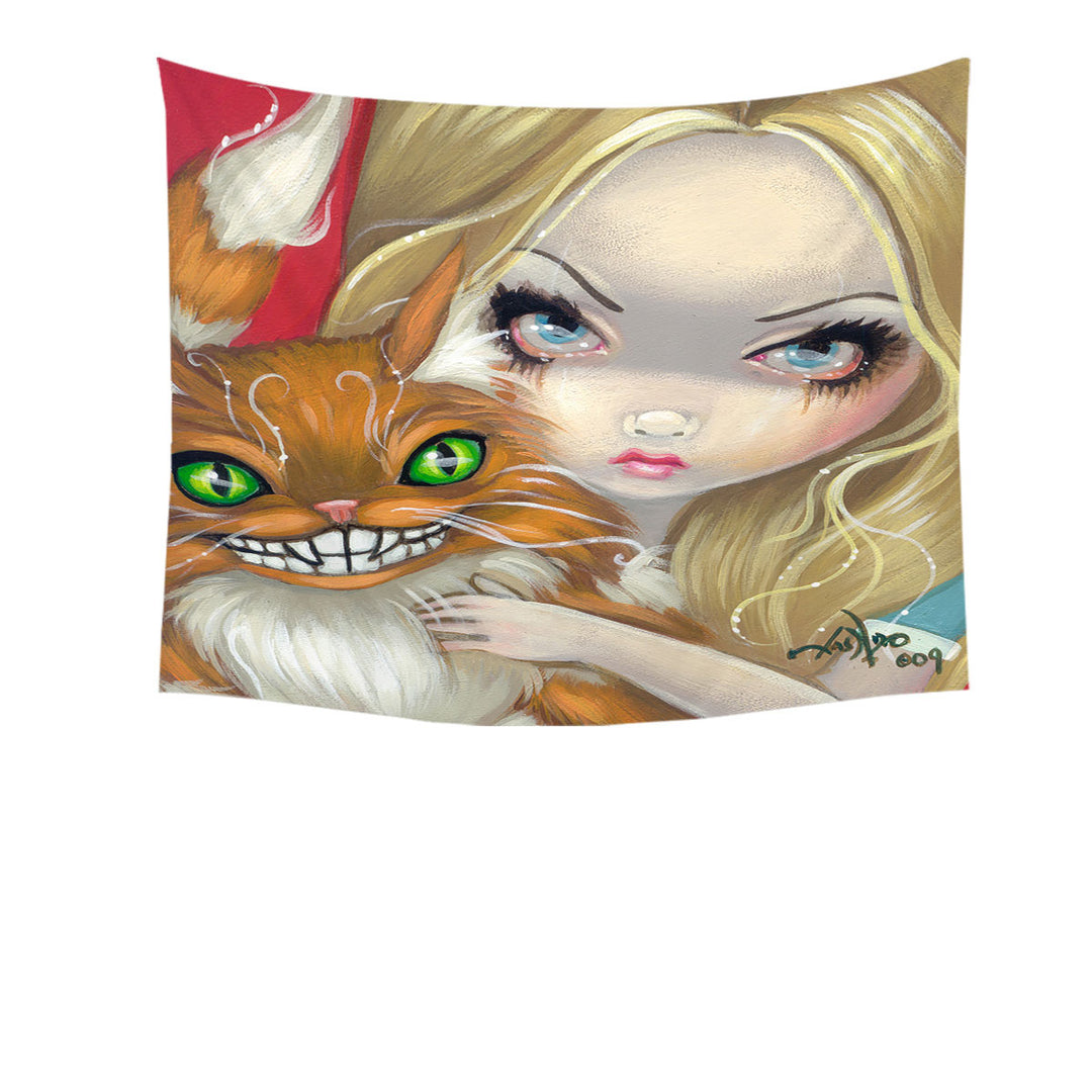 Faces of Faery _29 Alice and Cheshire Cat Tapestry