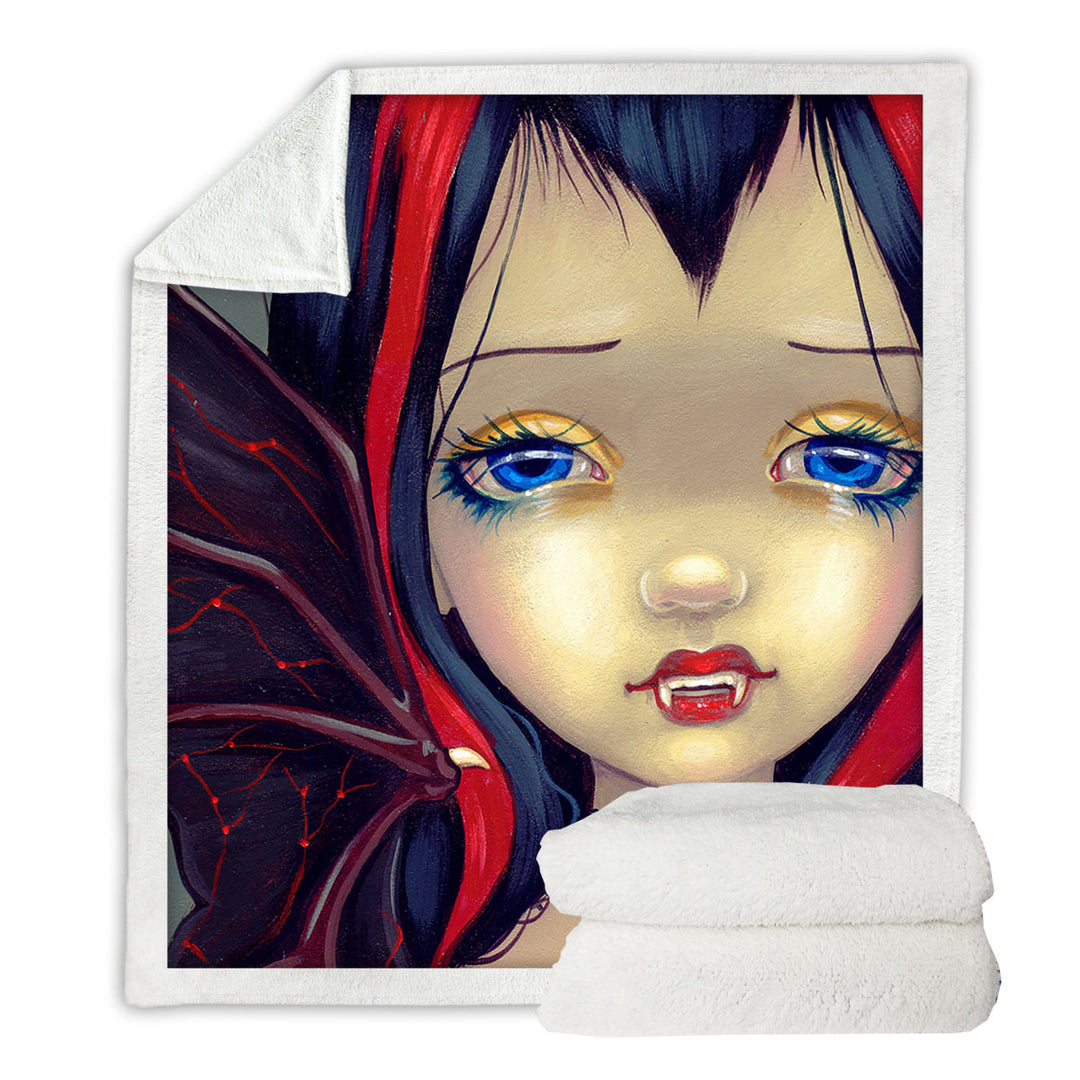 Faces of Faery _99 Vampire Goth Girl Lightweight Blankets