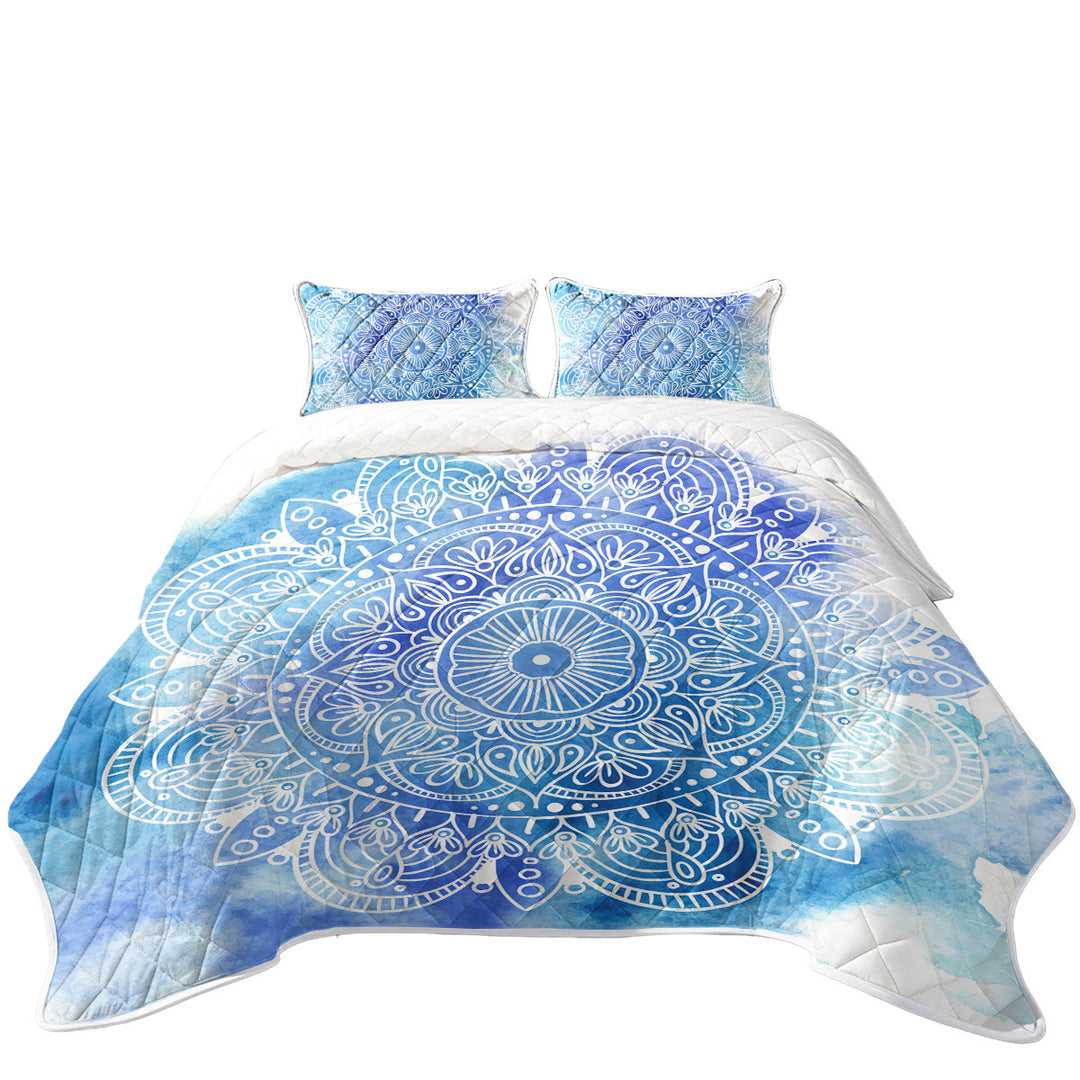 Fading Blue Purple Mandala Quilts for sale