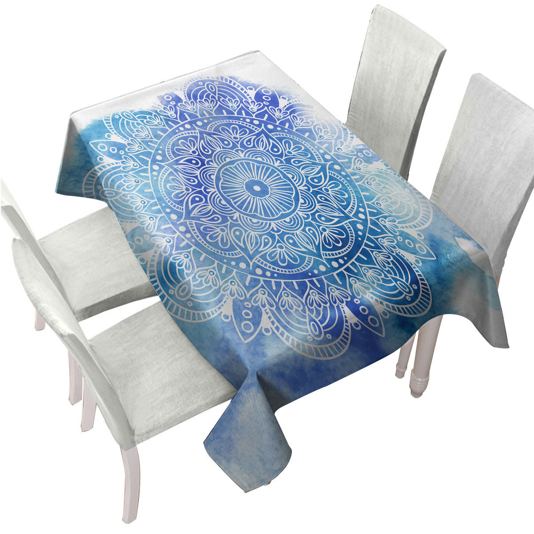 Fading Blue Purple Mandala Table Cover