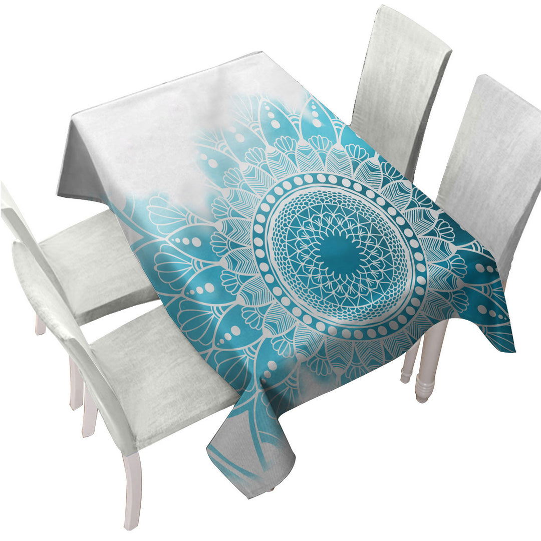 Fading Light Blue Mandala Custom table Covers