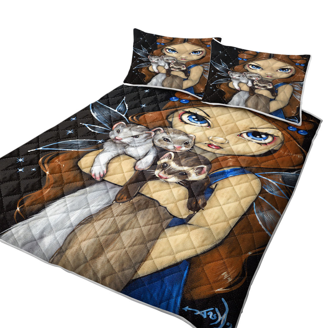 Fairy with Armful of Ferrets Quilts