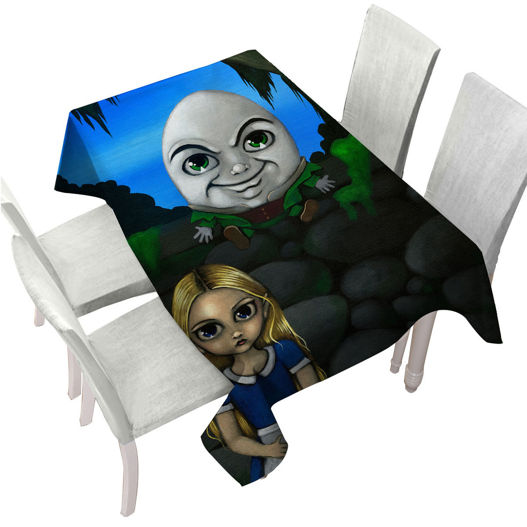 Fairytale Art Alice and Humpty Dumpty Tablecloth